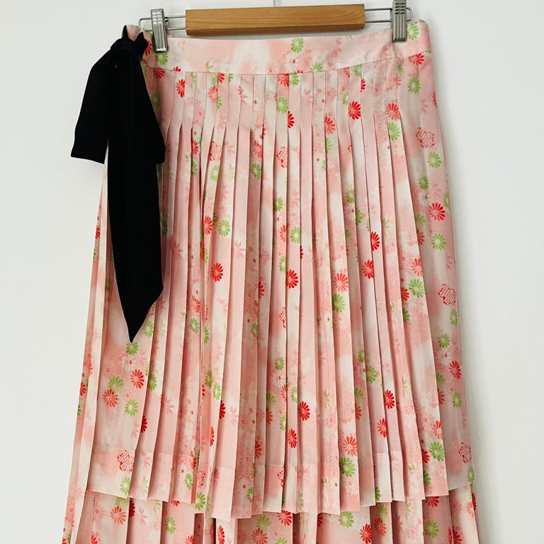 Simone Rocha Pleated Floral Wrap Skirt.