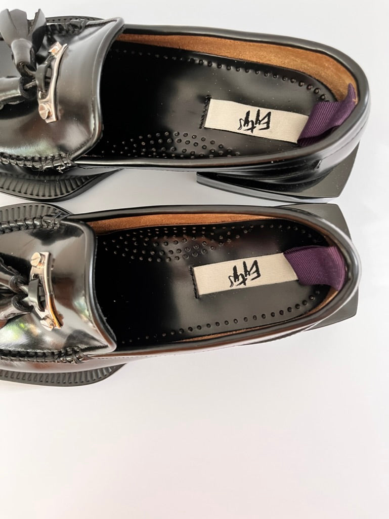 EYTYS RIO Tassel Detail Loafer in Black.