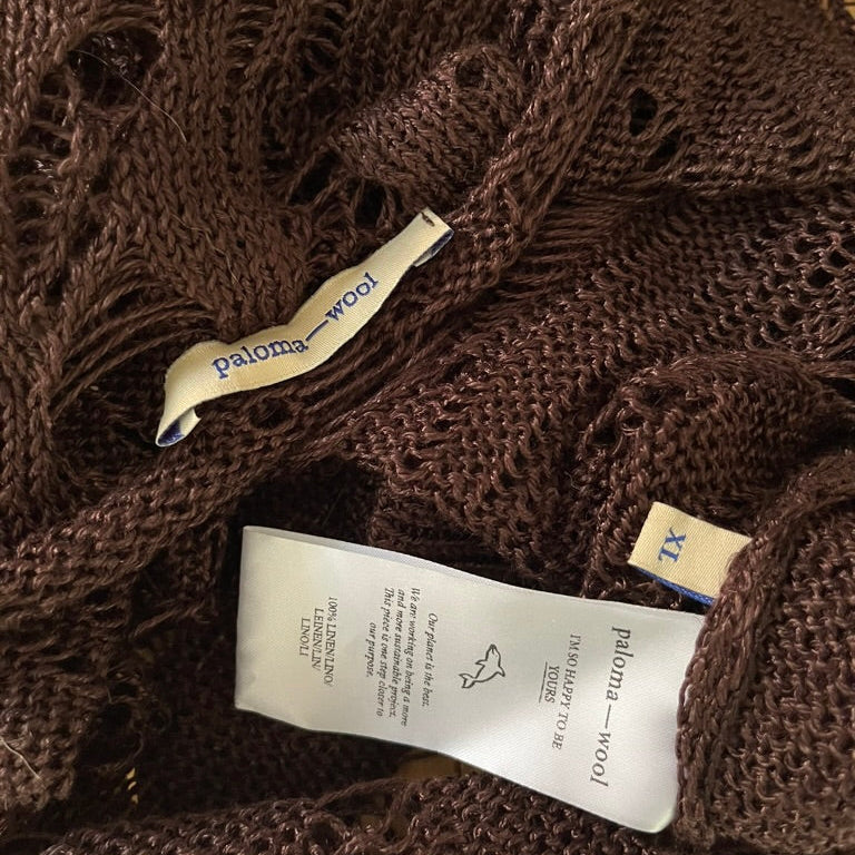 Paloma Wool BAIA KNITTED Top in Brown.