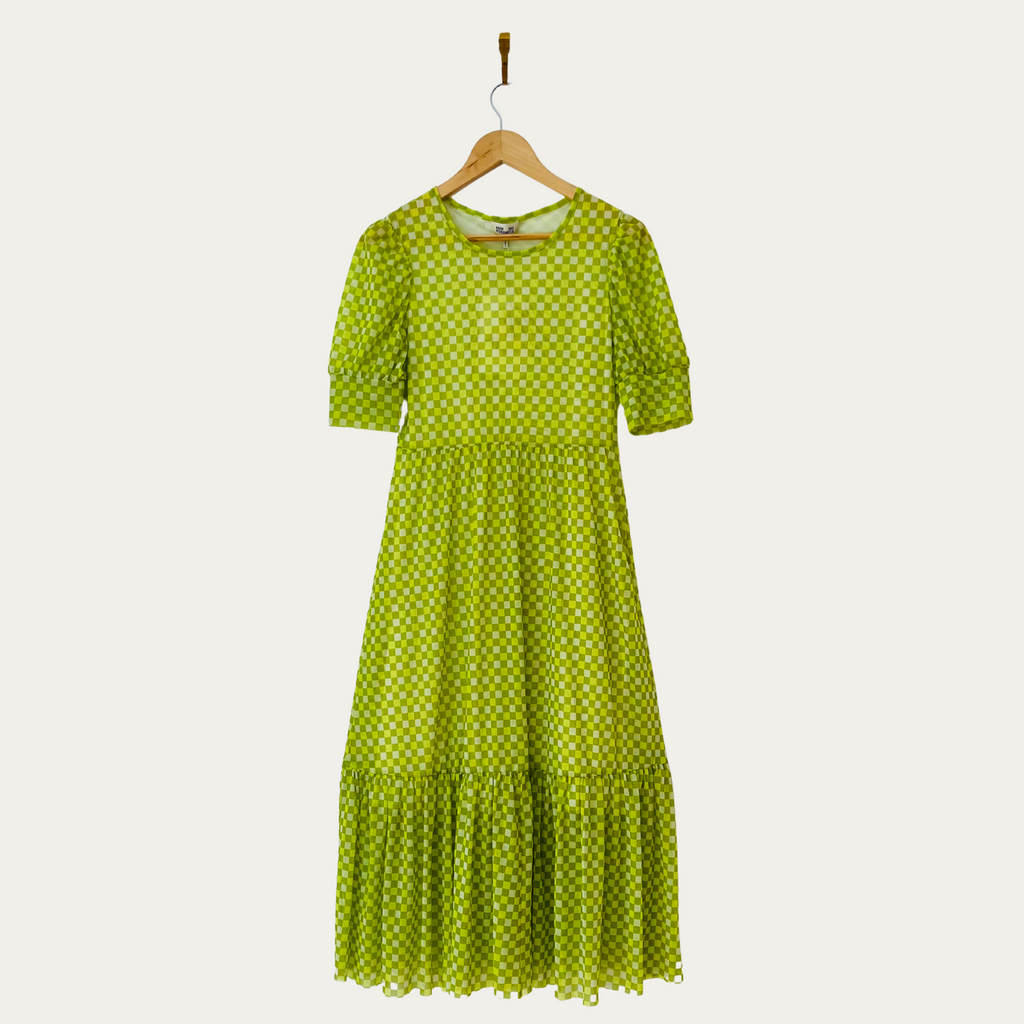 Baum Und Pferdgarten BNWT JOCELYN Dress in Checked Sulphur.