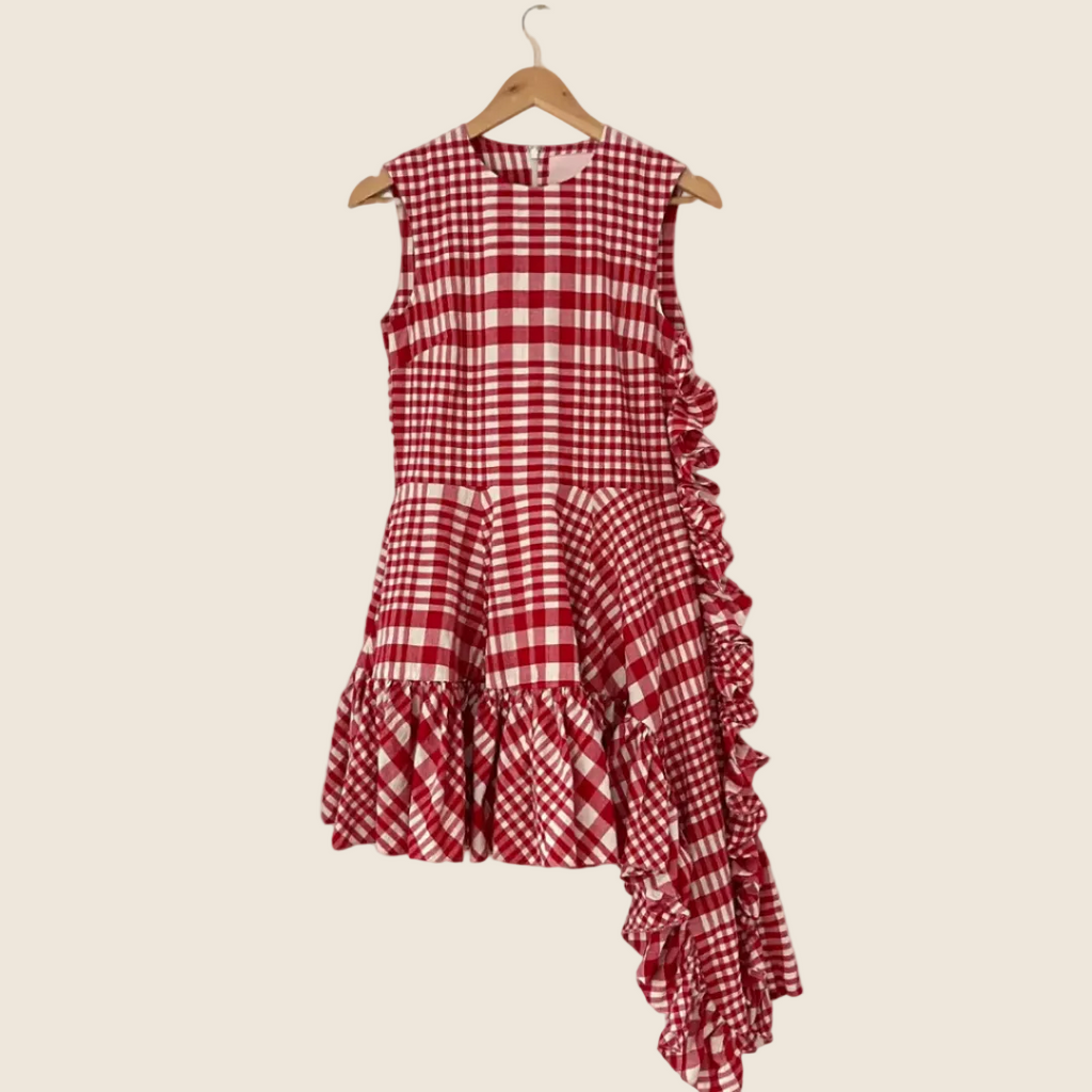 Simone Rocha x H&M Asymmetrical Checked Dress Size 34/XS.