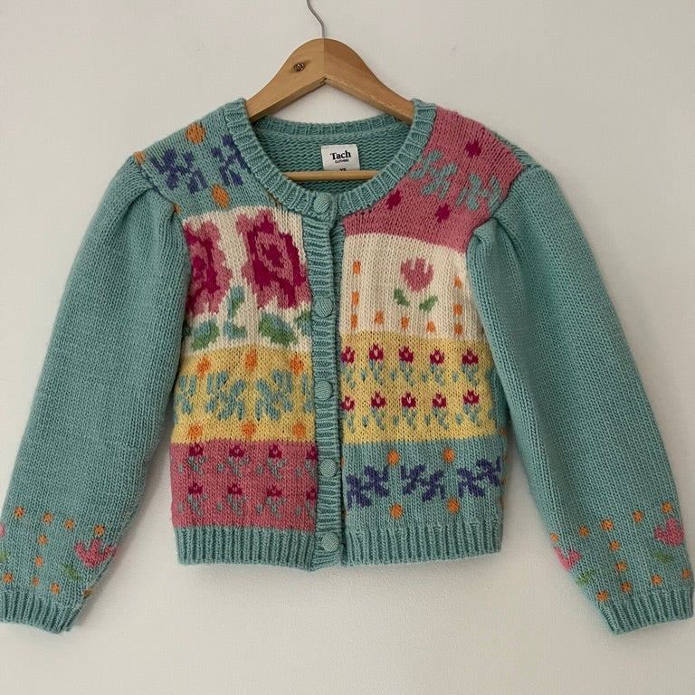 Tach Clothing INESSA Wool Cardigan in Aqua Green.