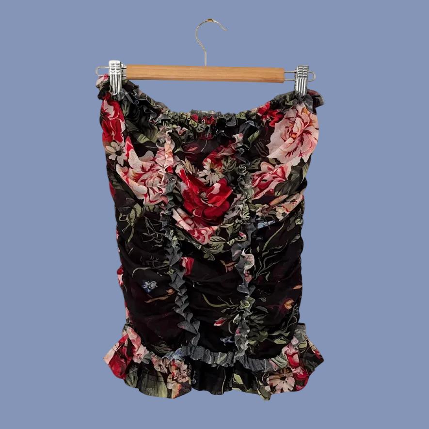 Molly Goddard TRACY Strapless Blouse Size AU8.