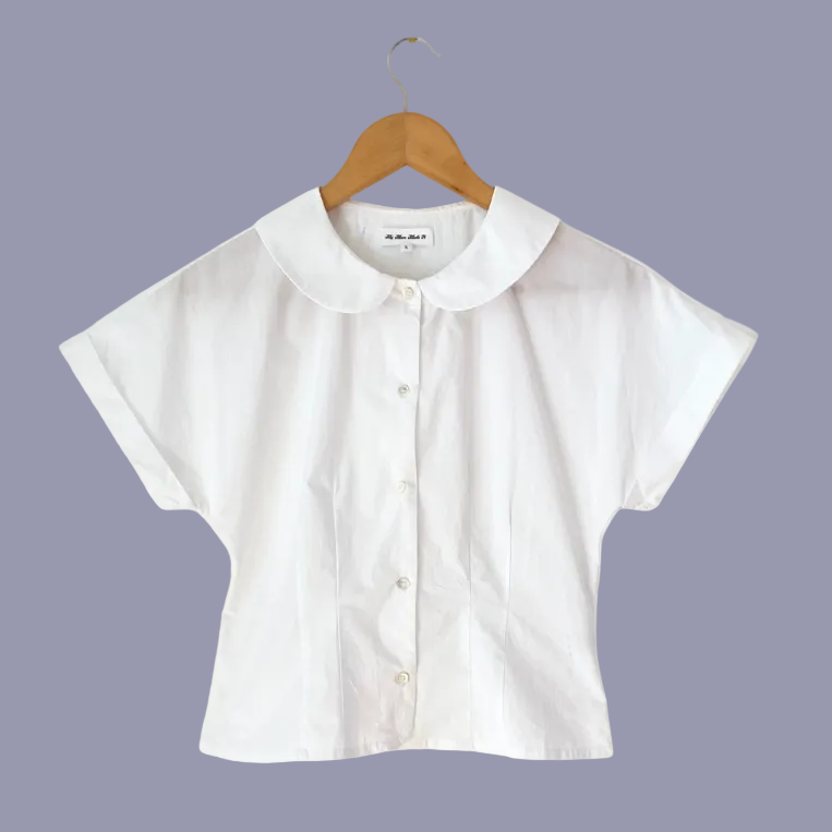 My Mum Made It Curved Collar Cap Sleeve Shirt Size S.