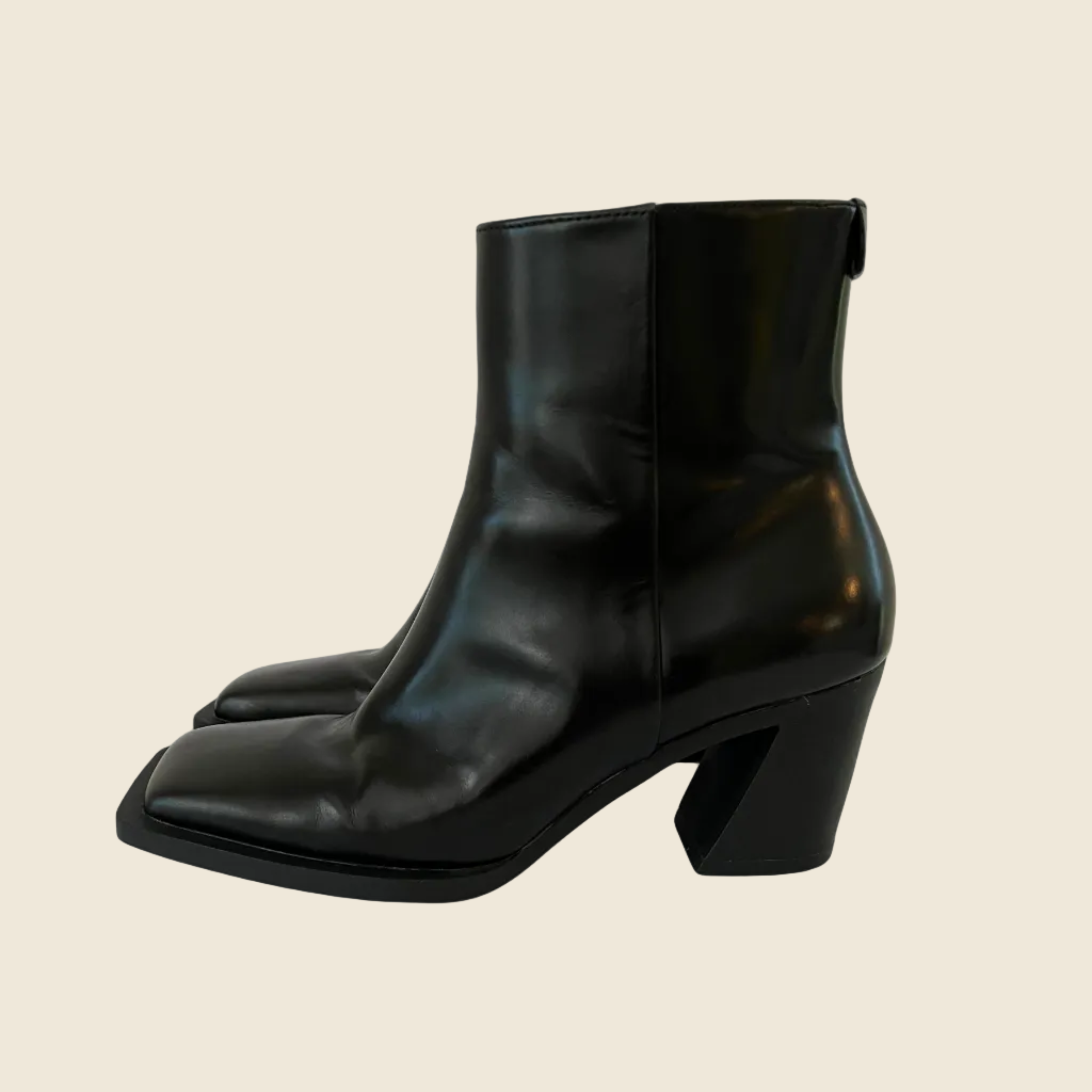 Camper KAROLE Black Leather Boots Size EU37/US7/UK4.