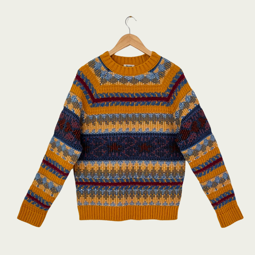 Acne Studios Jacquard Crew Sweater Size L.