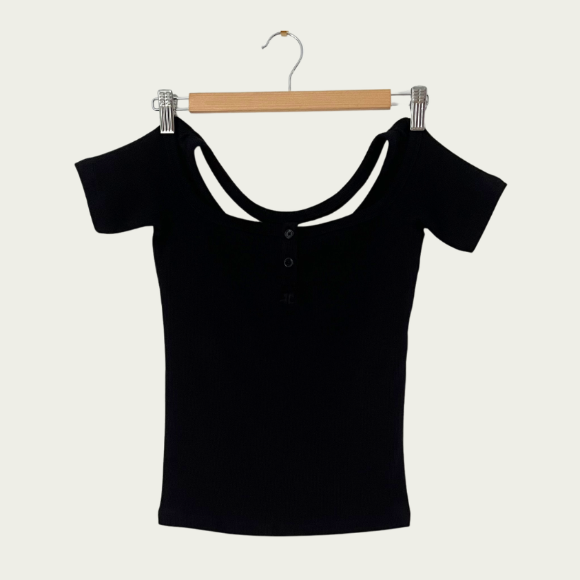 Courreges HYPERBOLE 90S Rib Top Size M.