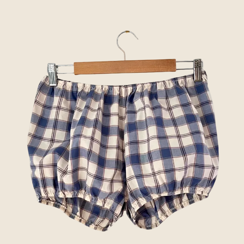 Charlie Beads BABYDOLL Bloomers in Blue Tattersall Size M.
