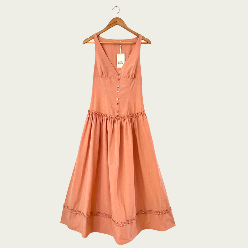 My Mum Made It BNWT Button Dress in Peach Size S.