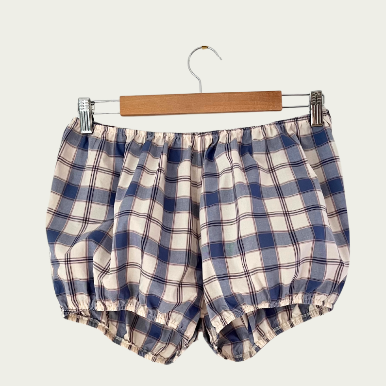 Charlie Beads BABYDOLL Bloomers in Blue Tattersall Size M.