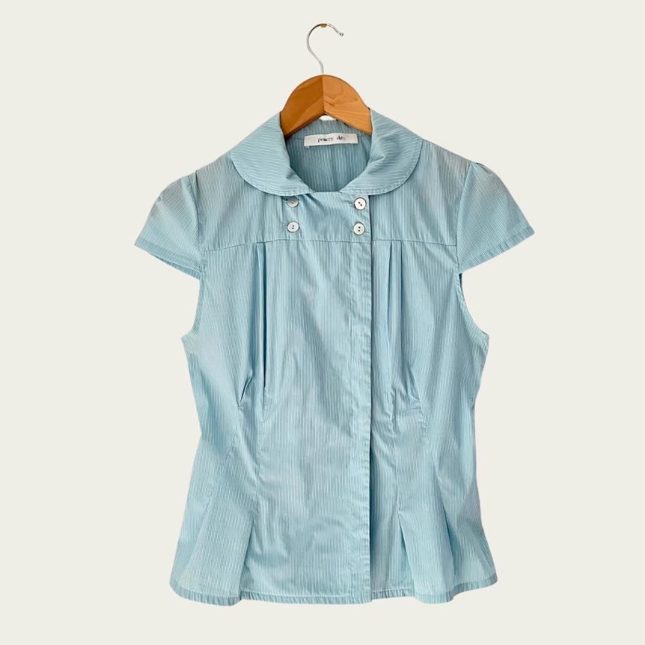 Peachy Den MISSY Blouse in Blue Size 8.