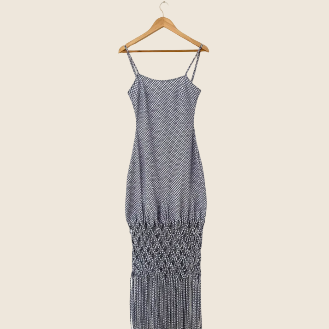 Wynn Hamlyn Sample Macrame Slip Dress Size 8.
