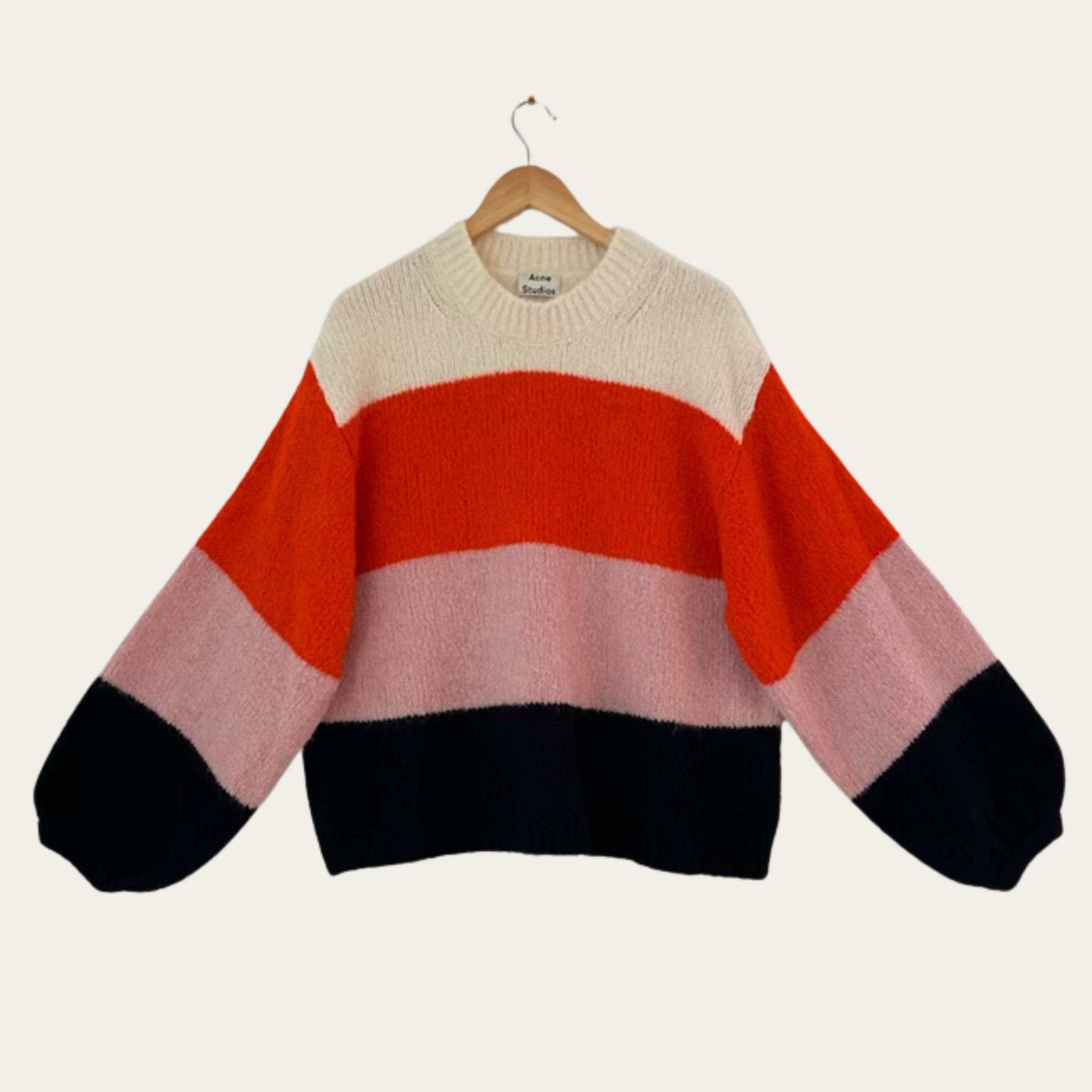 ACNE Studios KAZIA Wool Sweater in Coral Multi Size XS-S.