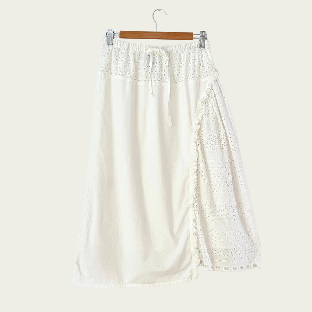 SUKU Home Anglaise/Pointelle Midi Skirt Size 2/AU10.