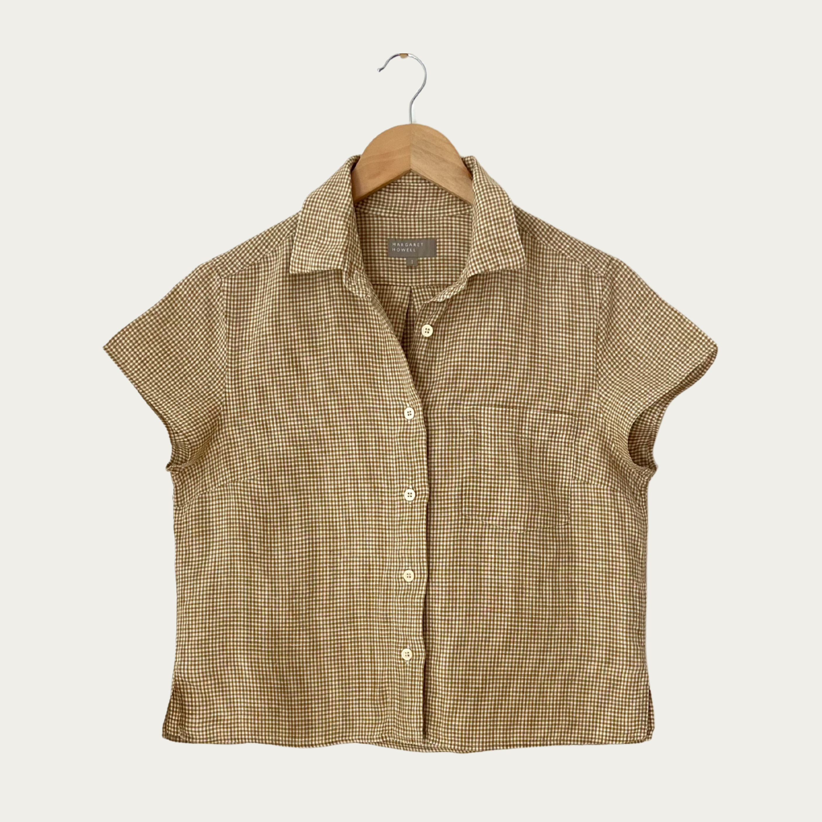 Margaret Howell Linen Checked Shirt Size 1/XS-S.