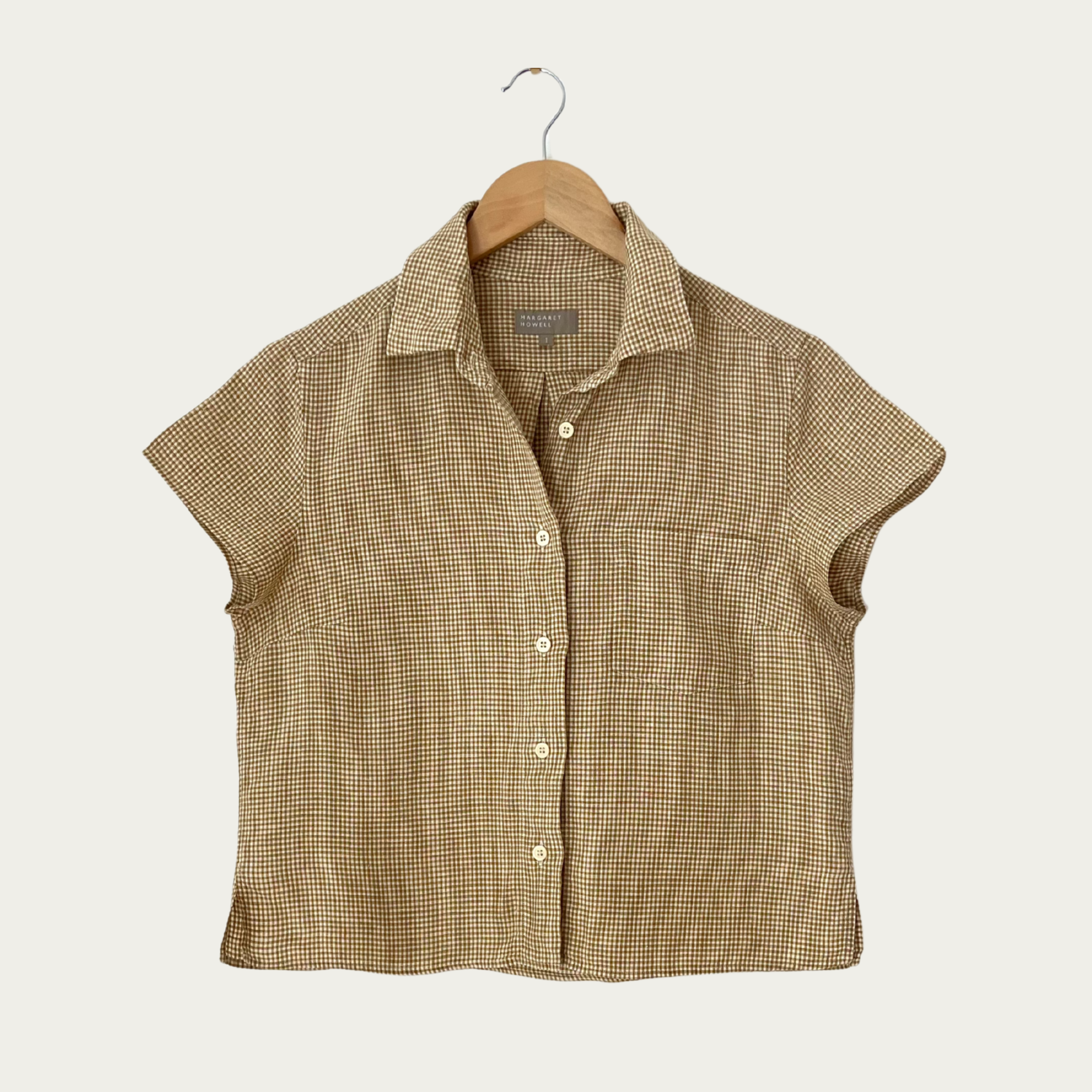 Margaret Howell Linen Checked Shirt Size 1/XS-S.