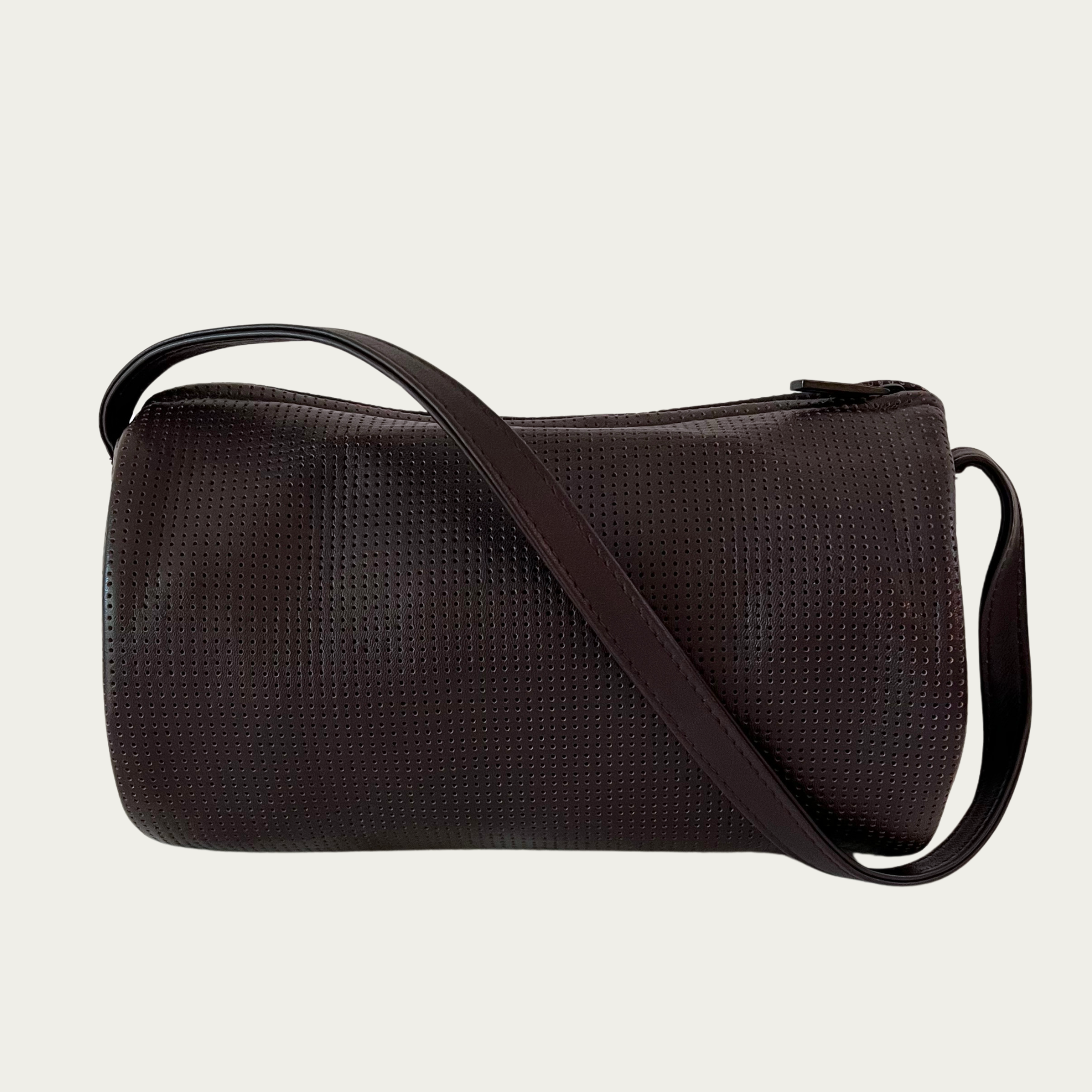 St Agni CONNOLO Perforated Shoulder Bag in Dark Cherry.