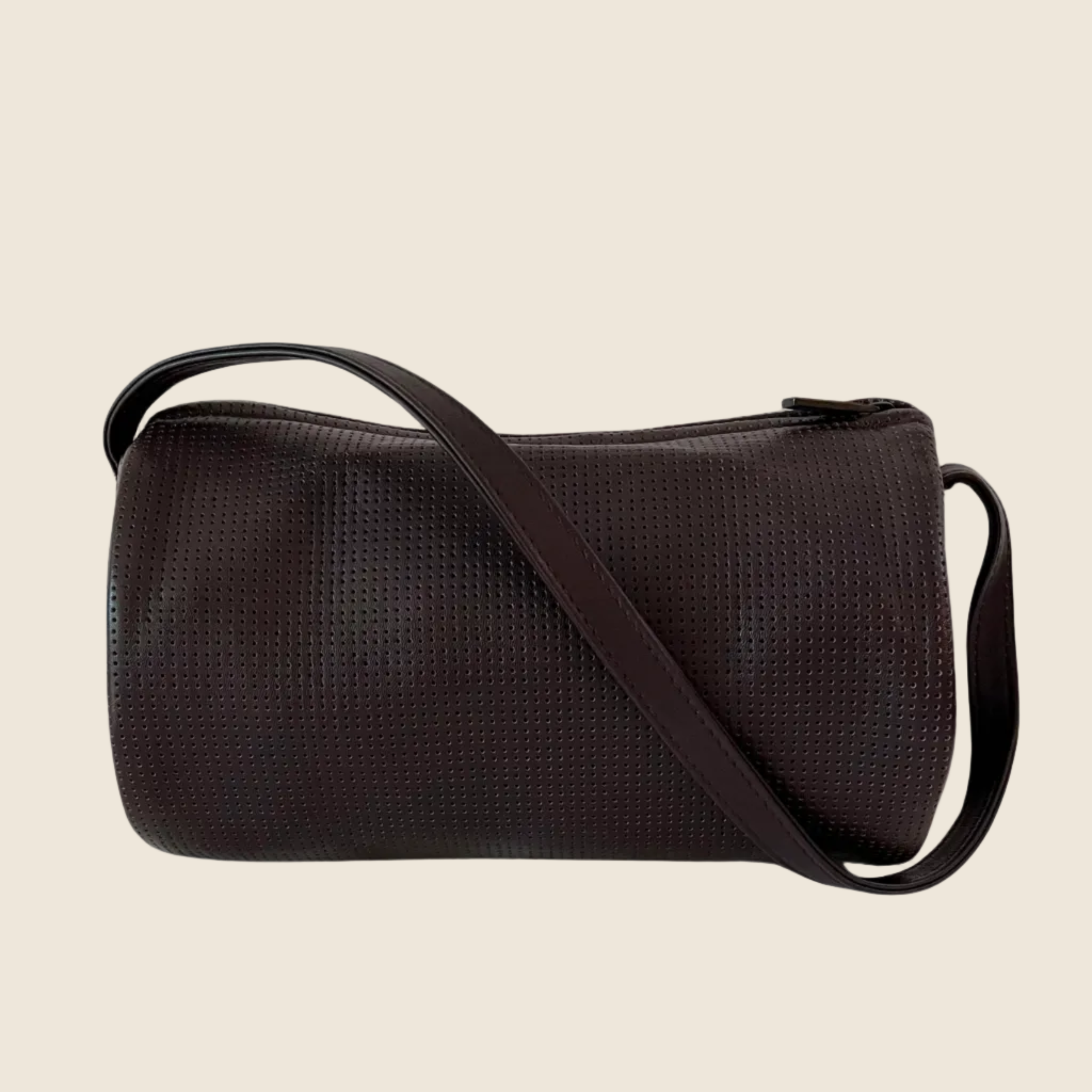 St Agni CONNOLO Perforated Shoulder Bag in Dark Cherry.