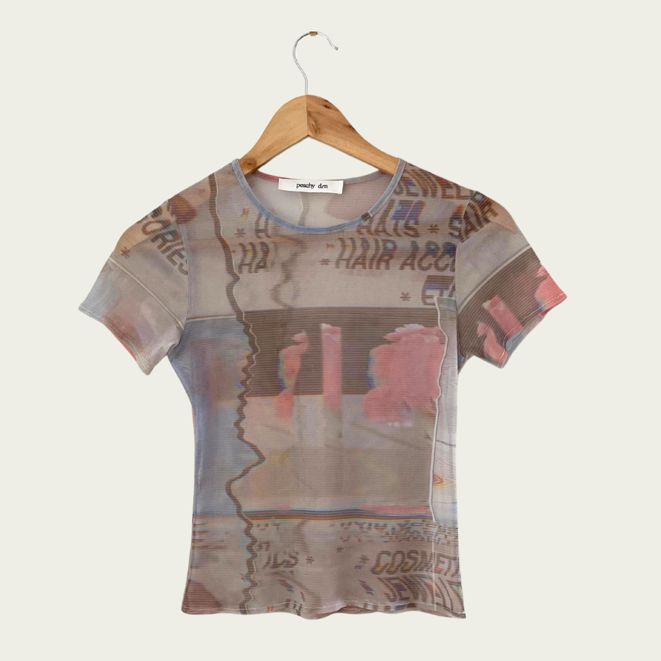 Peachy Den SO HAIR Baby Mesh Tee Size XS.