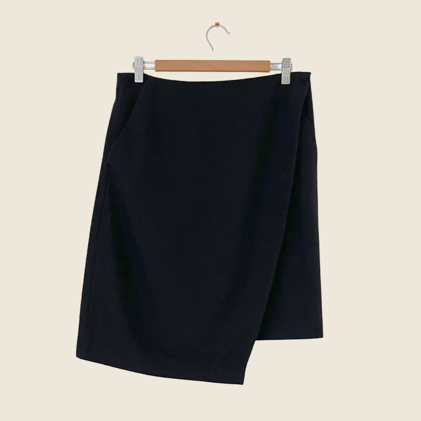 Alpha60 Asymmetrical Wool Blend Mini Skirt Size M.