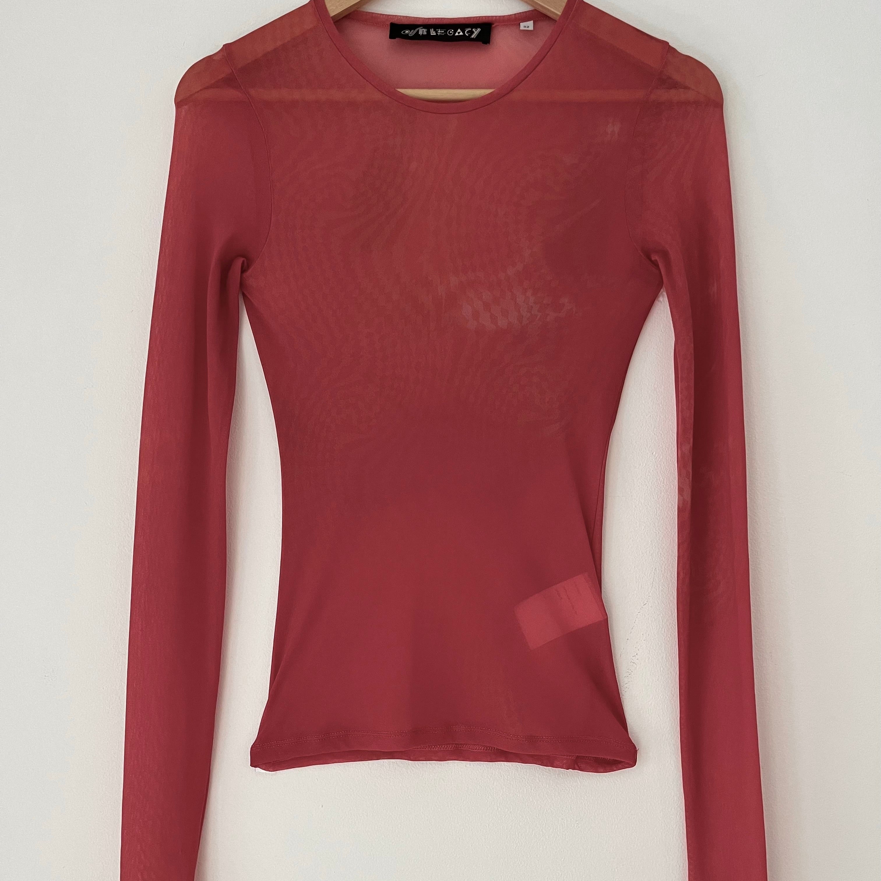 Our Legacy RED LIGHT HYPNOSIS Long Sleeve Top Size 32.