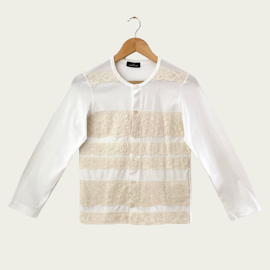 Comme Des Garcons Tricot Archive Long Sleeve Lace Blouse Size S.