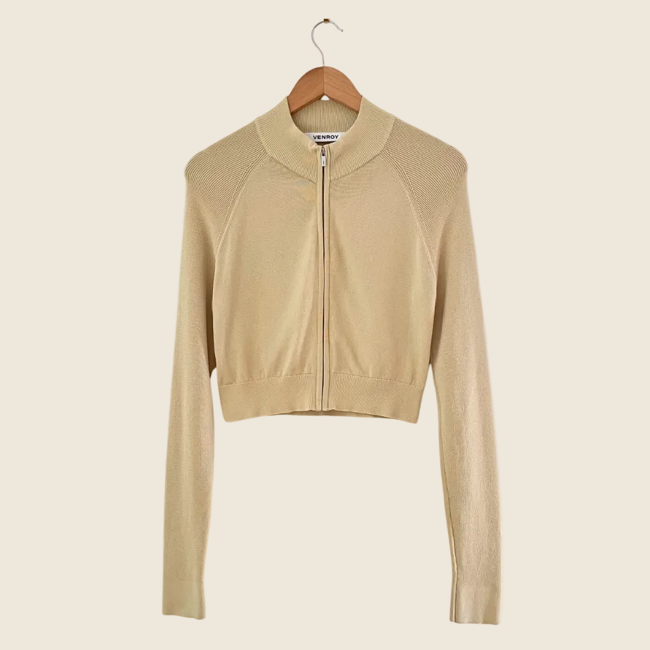 Venroy Knit Zip Cardigan Size S.