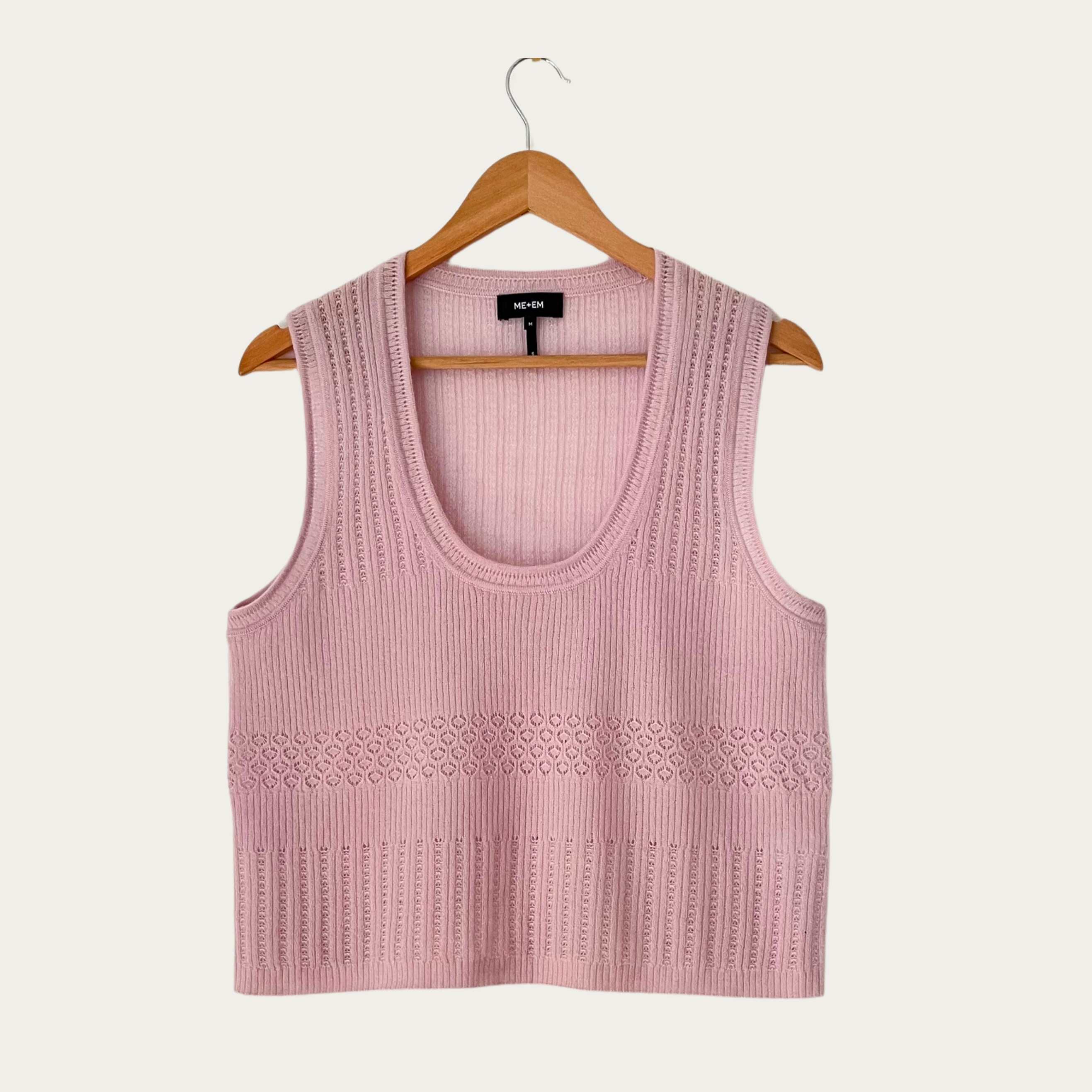 ME + EM Merino Cashmere Silk Sweater Vest In Light Lupin Size M.