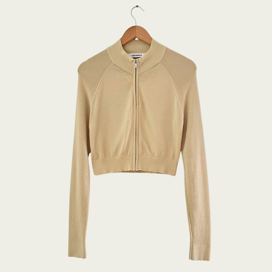 Venroy Knit Zip Cardigan Size S.