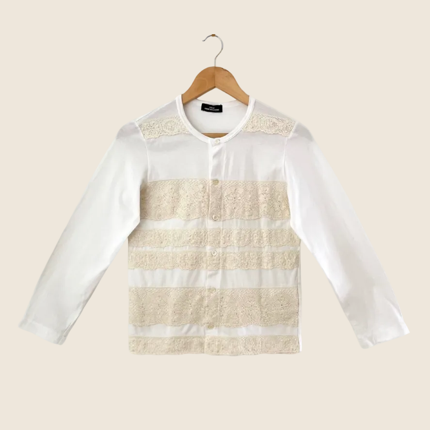 Comme Des Garcons Tricot Archive Long Sleeve Lace Blouse Size S.
