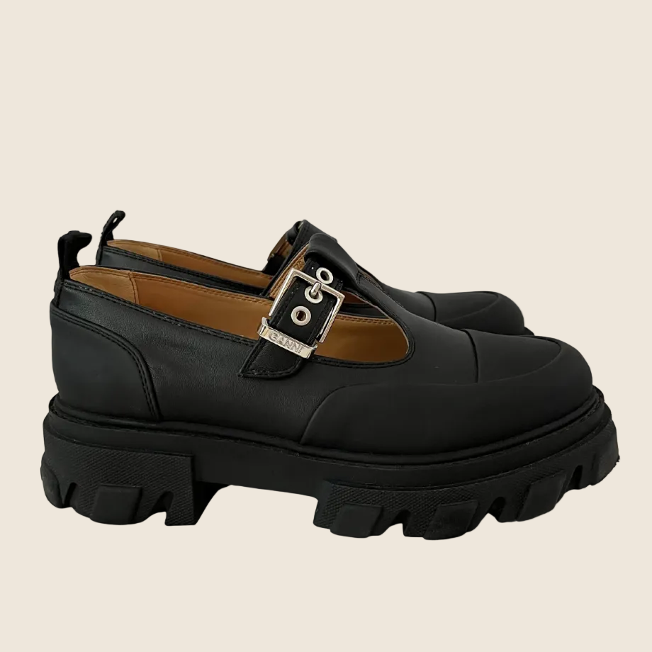 Ganni Cleated Mary Jane Loafers Size IT40/US9.
