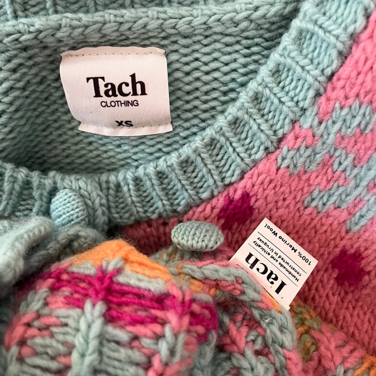 Tach Clothing INESSA Wool Cardigan in Aqua Green.