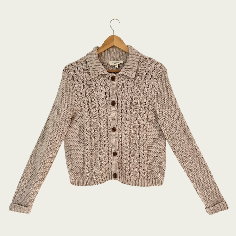 Seasalt Cornwall Natural Forest Ridge Cardigan in Aran Size 14.