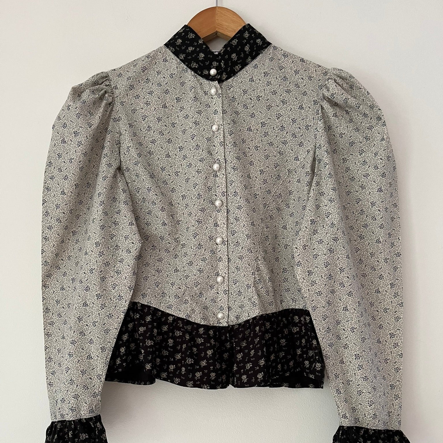 Batsheva GRACE Floral-Print Blouse in White.