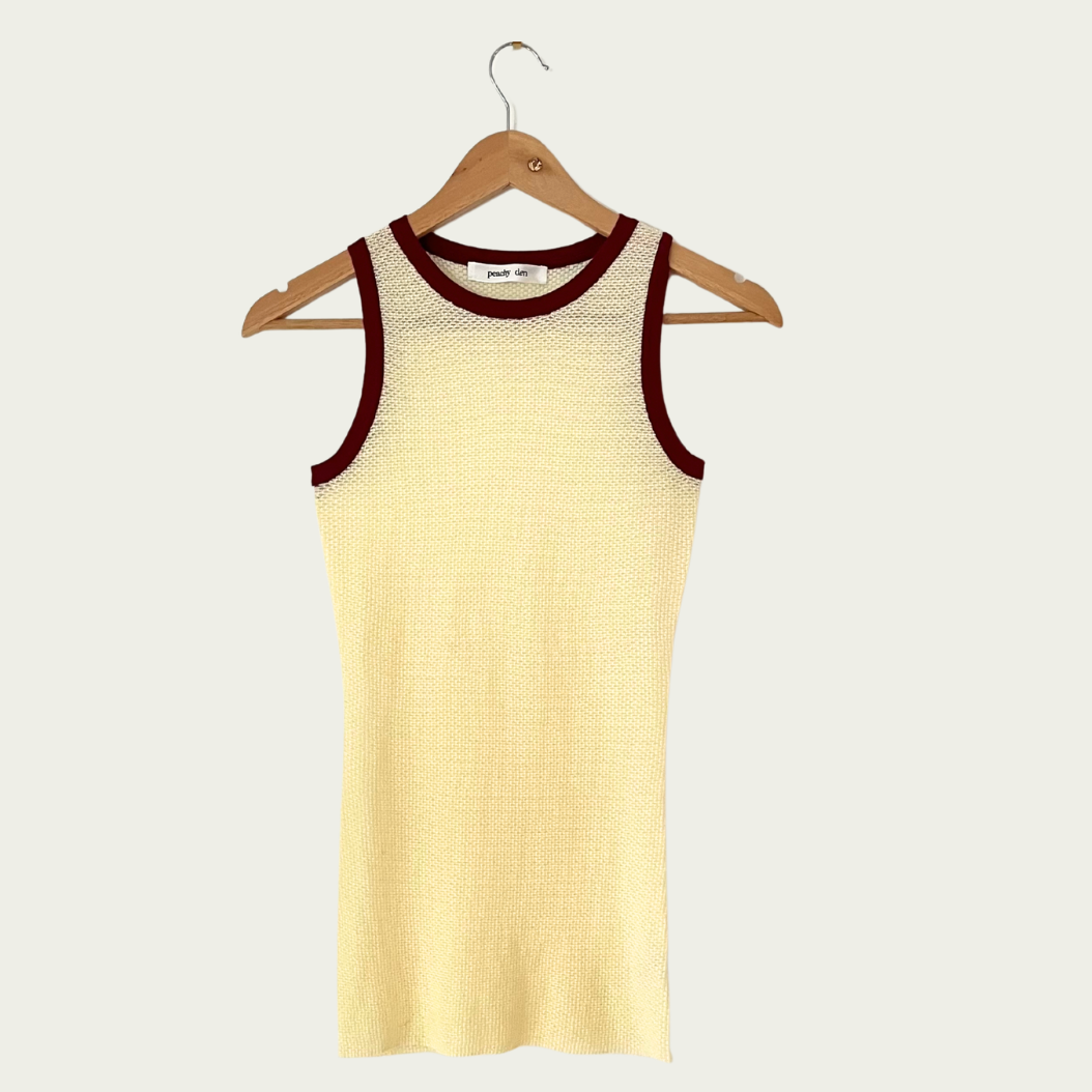 Peachy Den ELISE Tank Top in Vanilla Size M.