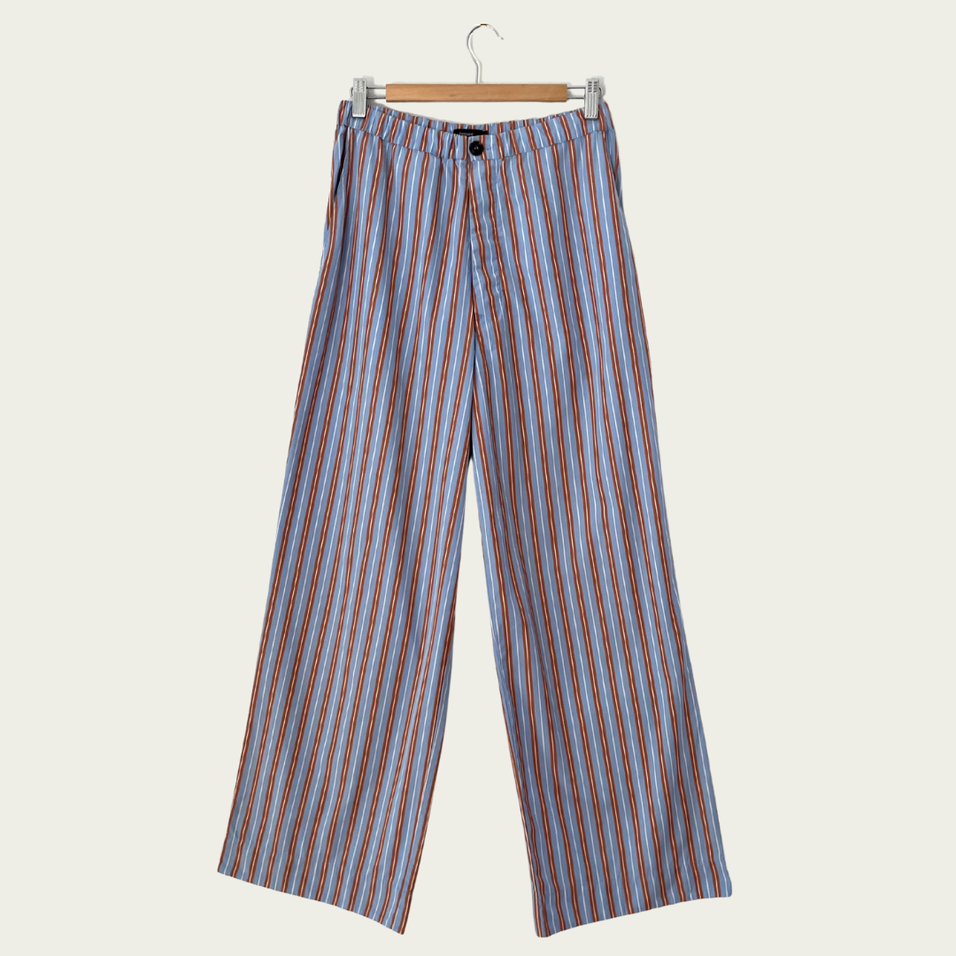 Bassike Striped Trousers Size 1/AU8.