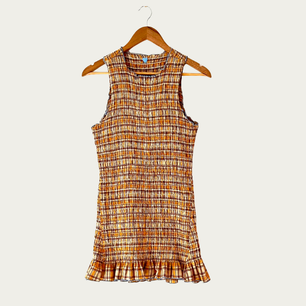Après Studio x Katharina Lou Shirred Mini Dress Size L/AU12.