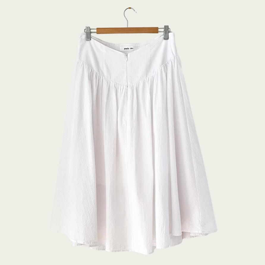 Peachy Den DEBA Seersucker Midi Skirt Size M.