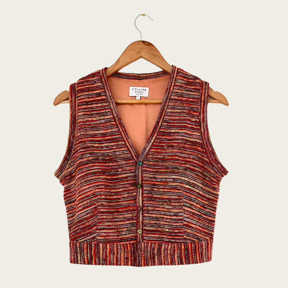 Collina Strada Multicolour Knit Vest Size S.