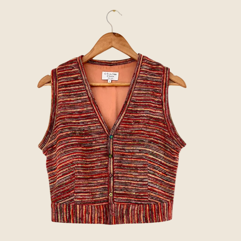 Collina Strada Multicolour Knit Vest Size S.