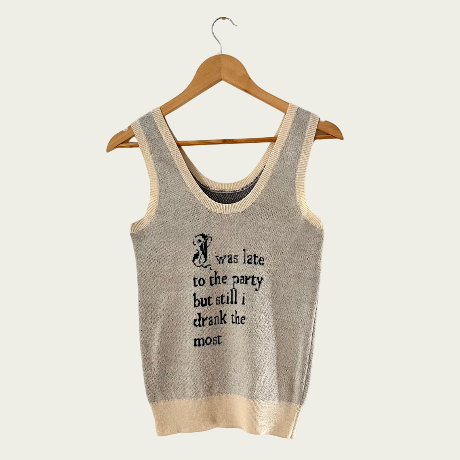 Alix Higgins Wool Poetry Tank Top Size L.