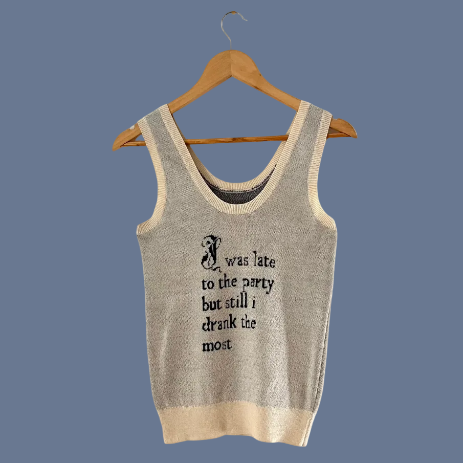 Alix Higgins Wool Poetry Tank Top Size L.