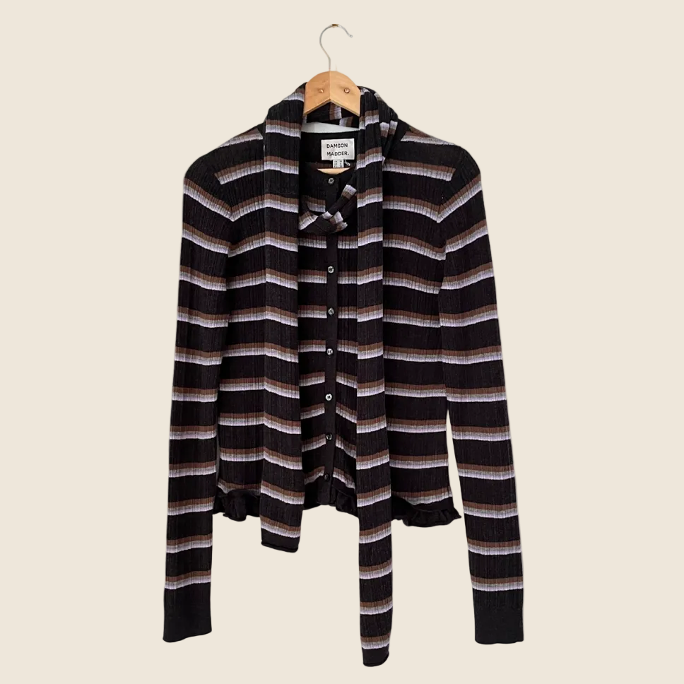Damson Madder ANELIS Cotton/Merino Blend Cardigan Size 10.