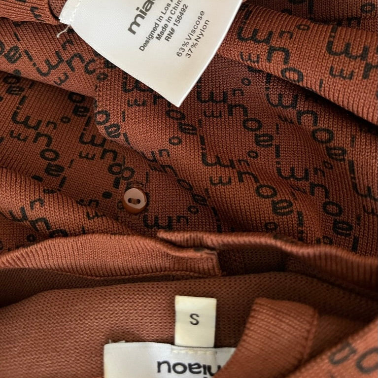 Miaou FRIDA Cardigan in Brown Monogram.