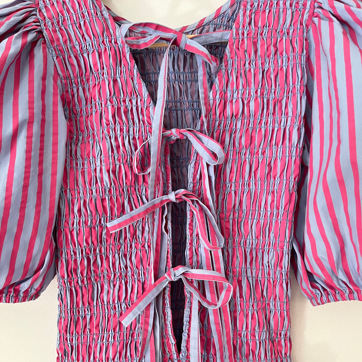 Damson Madder BLUEBELLE Shirred Mini Dress Size 8.