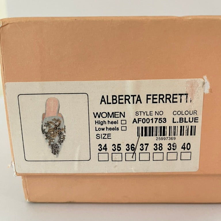 Alberta Ferretti Archive Beaded Slides Size 36.