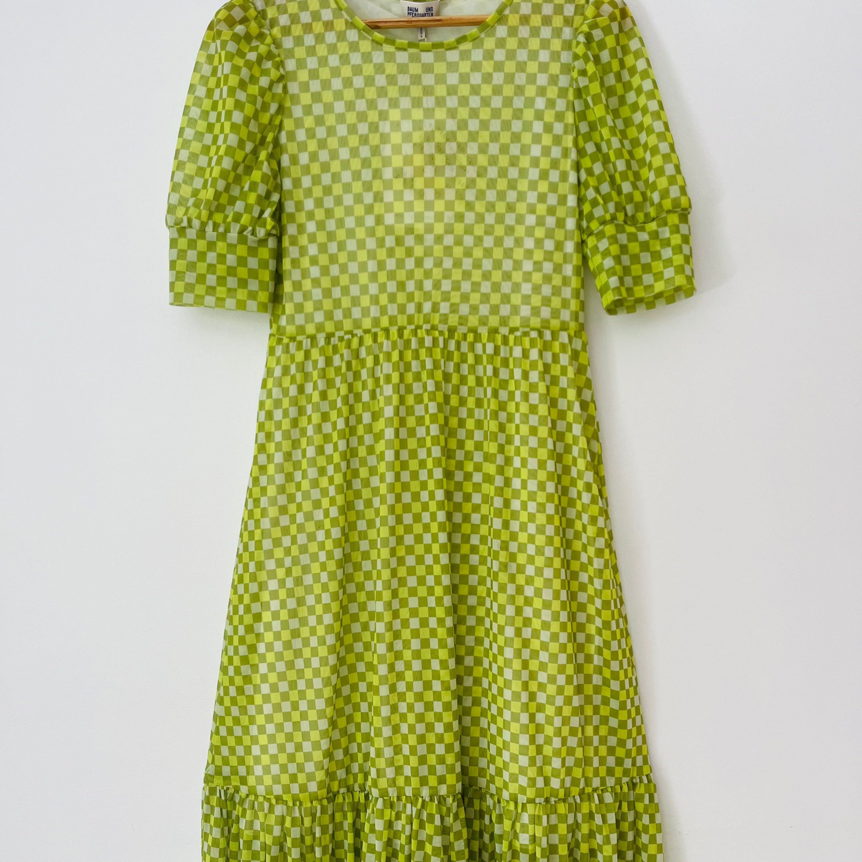 Baum Und Pferdgarten BNWT JOCELYN Dress in Checked Sulphur.
