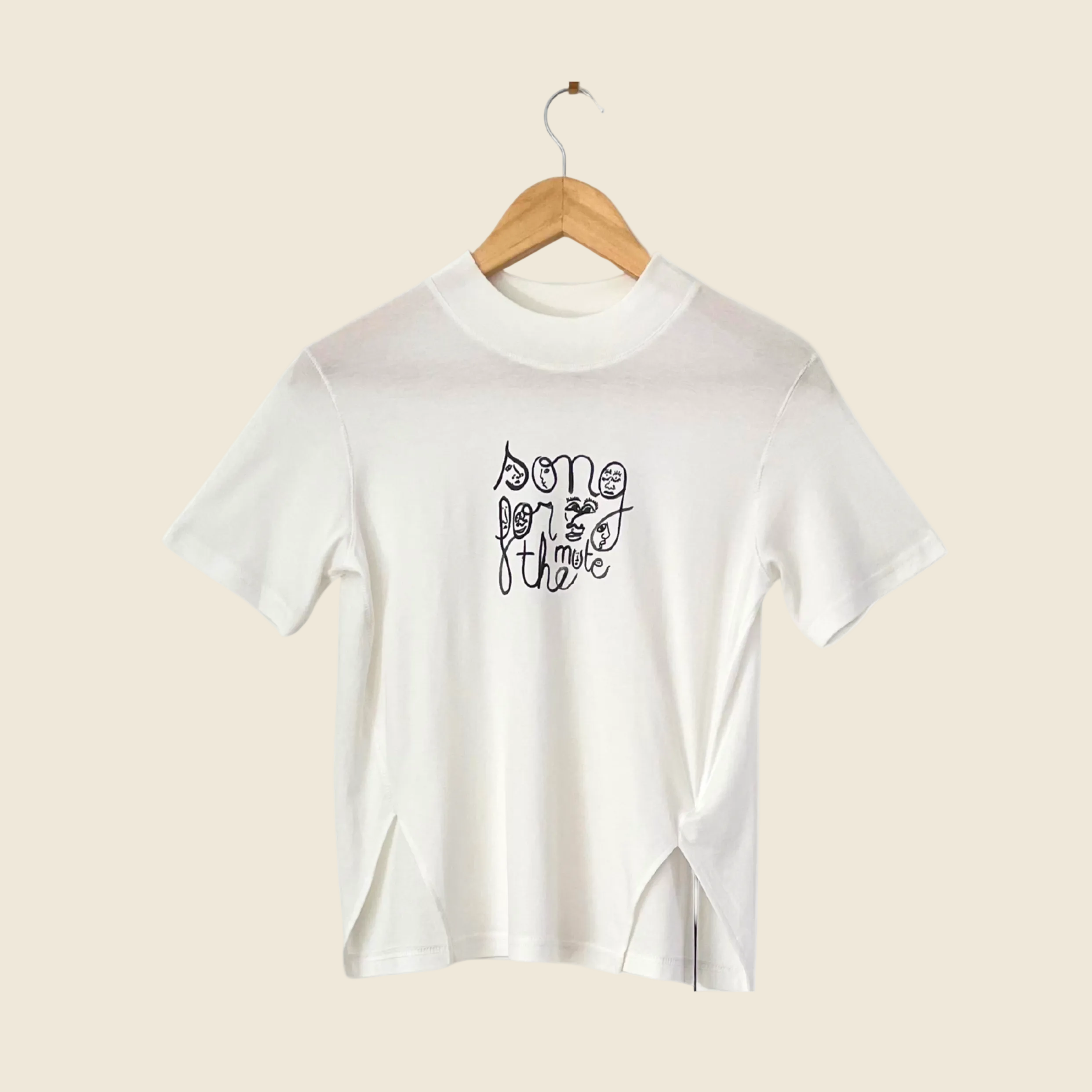 Song For The Mute BNWT SCRIPT Front Split Tee Size S.