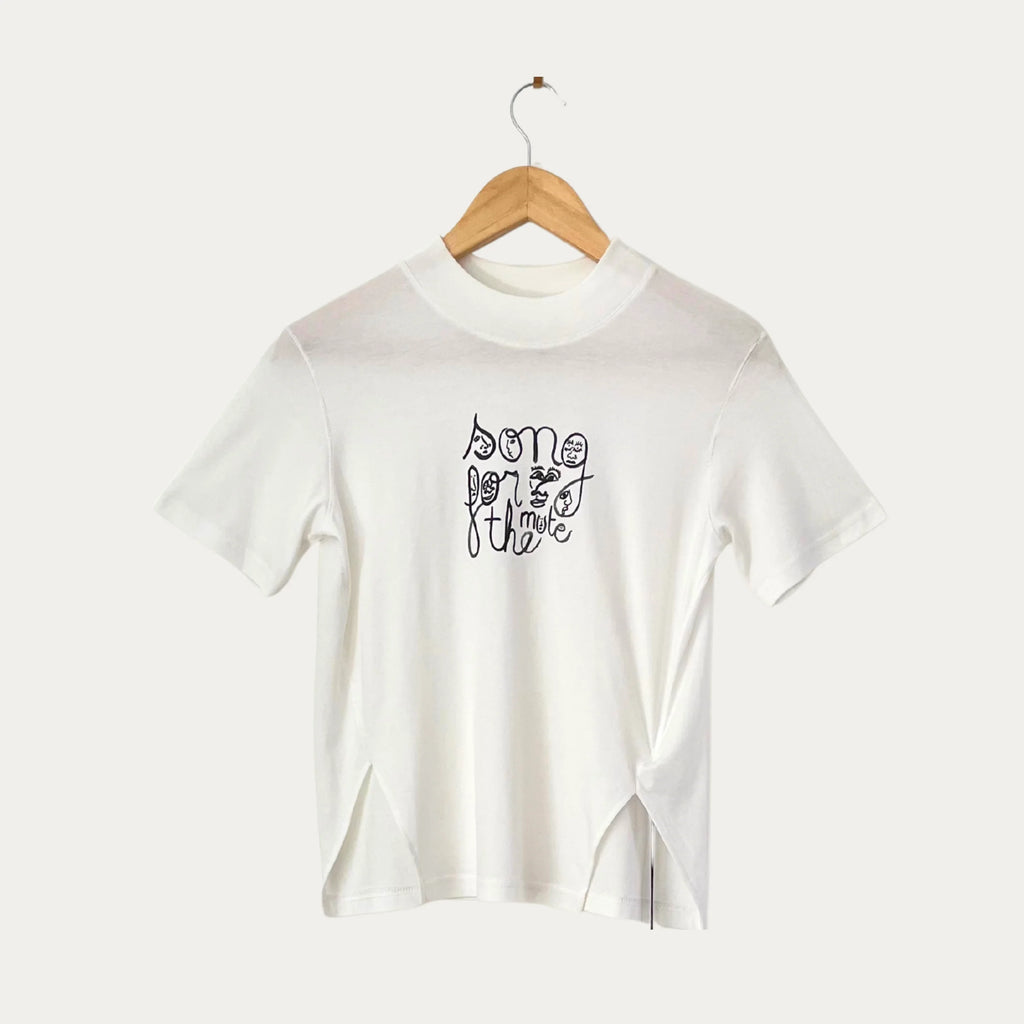 Song For The Mute BNWT SCRIPT Front Split Tee Size S.