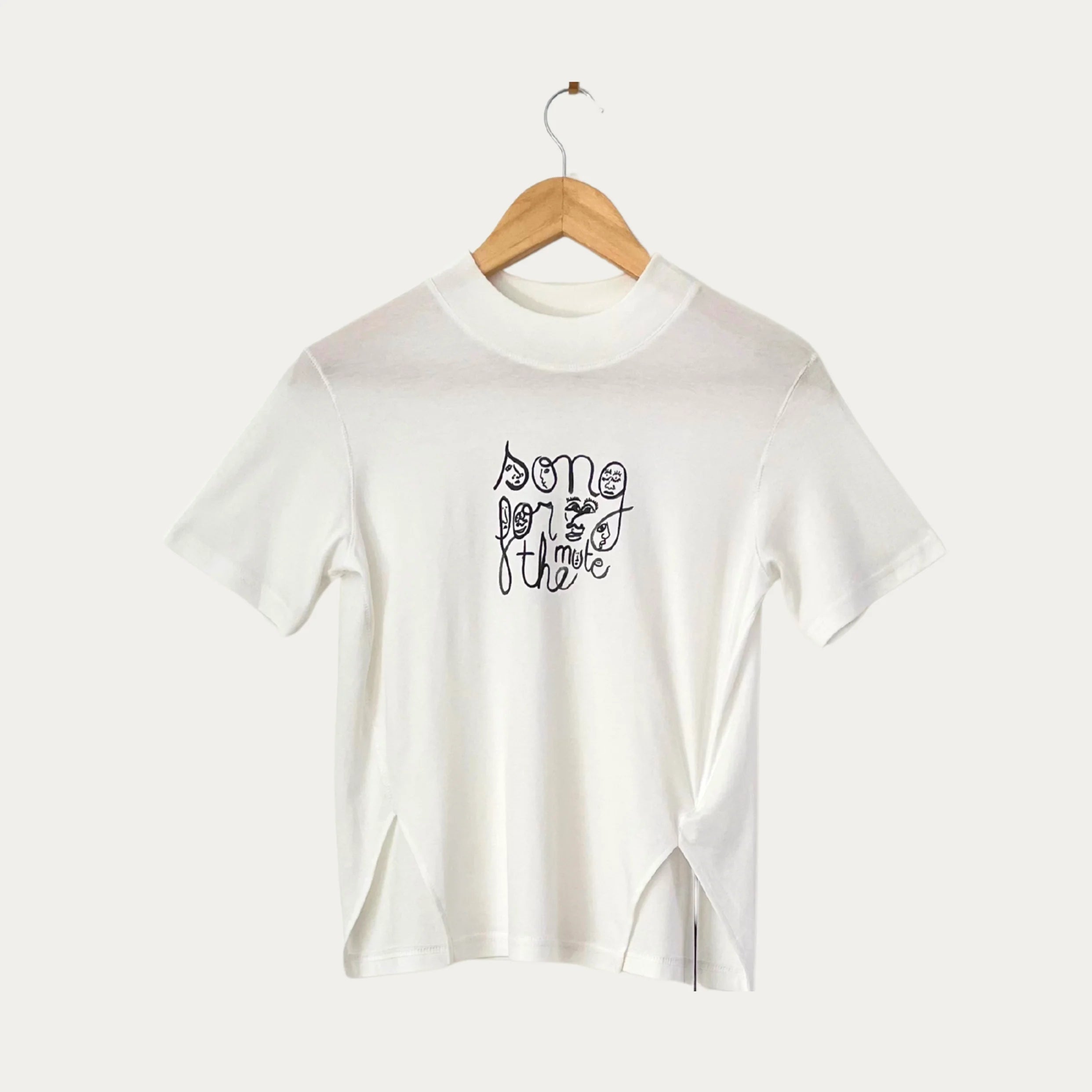 Song For The Mute BNWT SCRIPT Front Split Tee Size S.